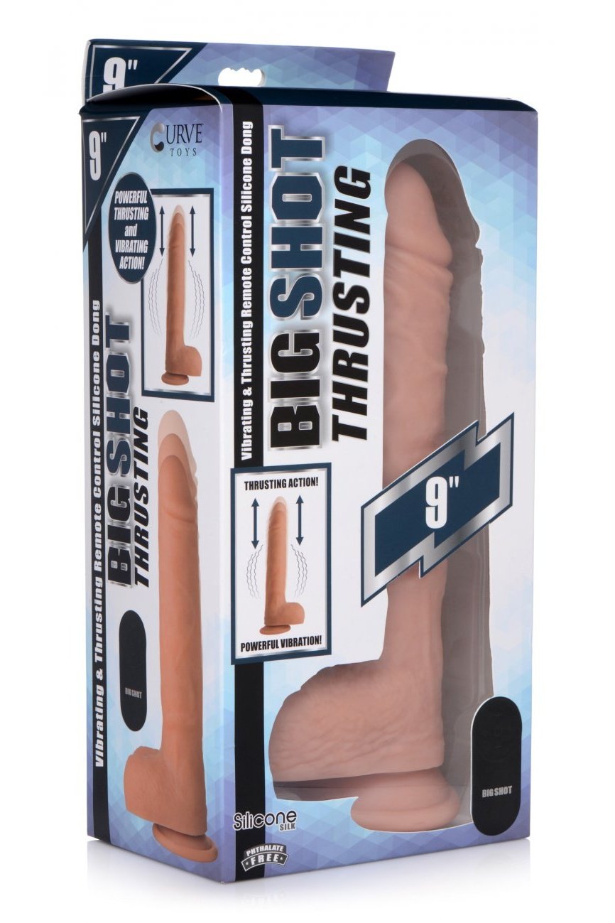 Vibrating & Thrusting Remote Control Silicone Dildo - 10 Inch Free Shipping