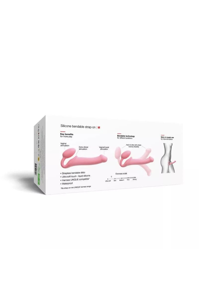 SEMI-REALISTIC BENDABLE STRAP-ON PINK - M