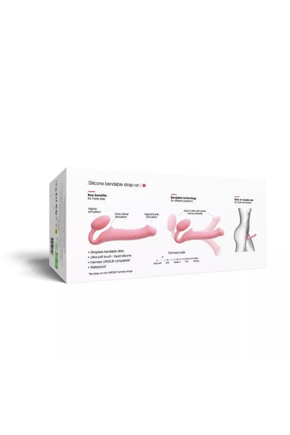SEMI-REALISTIC BENDABLE STRAP-ON PINK - M