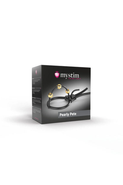 Mystim Pearly Pete - Corona Strap with golden balls