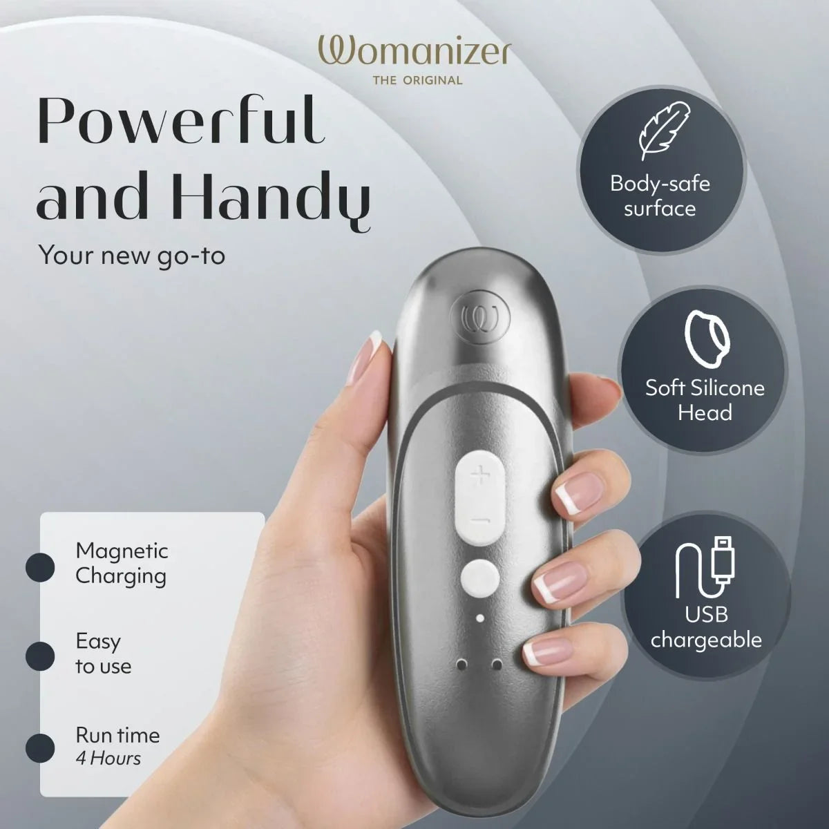 Womanizer Pro - Silver Grey - Sex Toy Clearance

