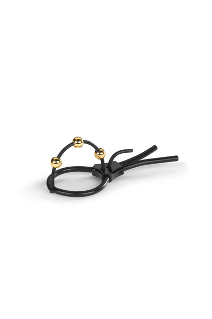 Mystim Pearly Pete - Corona Strap with golden balls