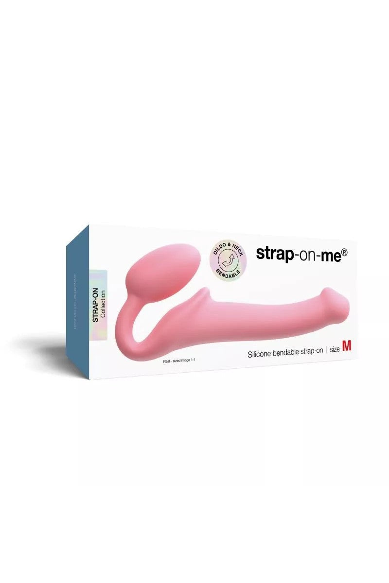 SEMI-REALISTIC BENDABLE STRAP-ON PINK - M