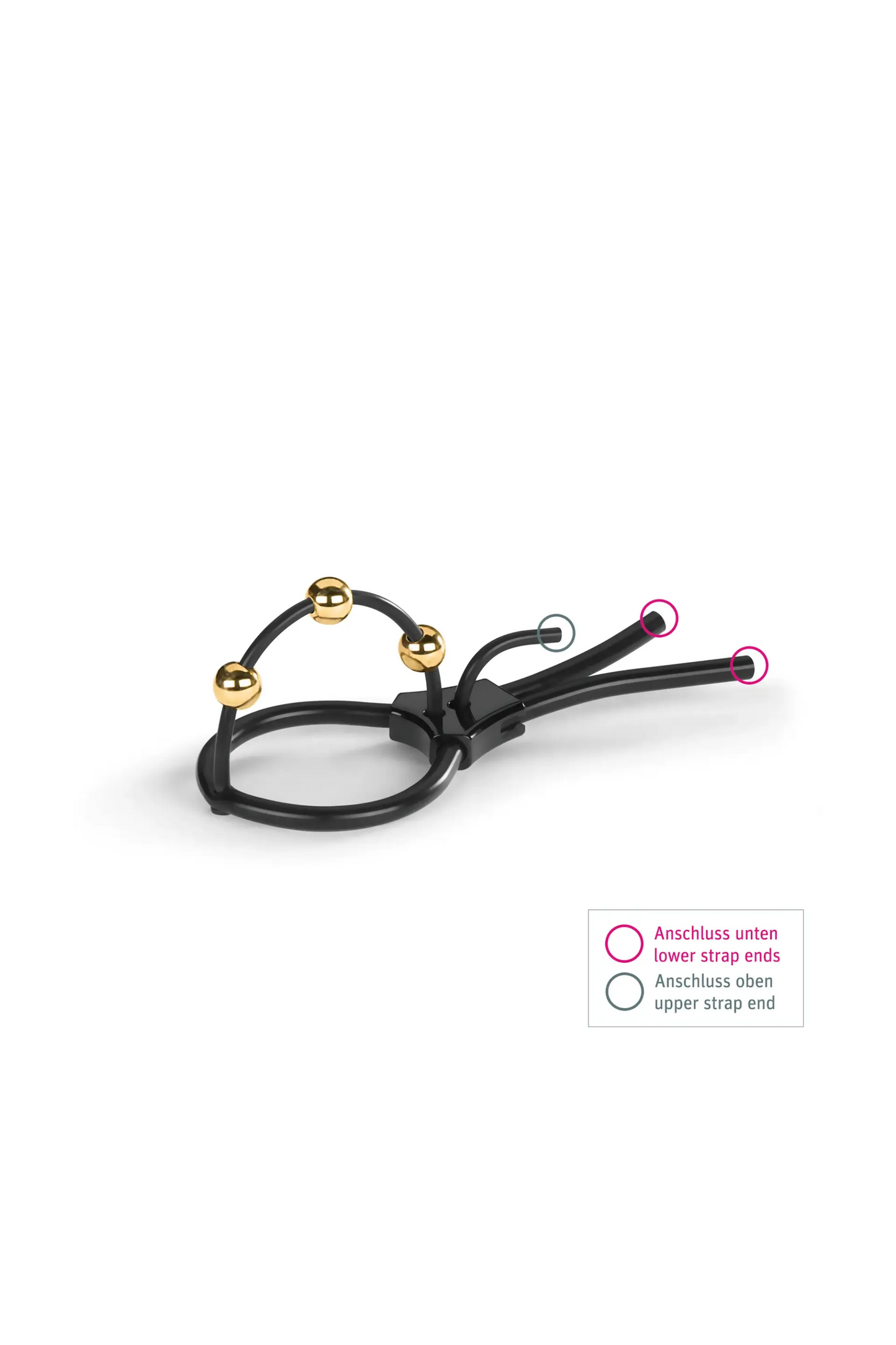 Mystim Pearly Pete - Corona Strap with golden balls