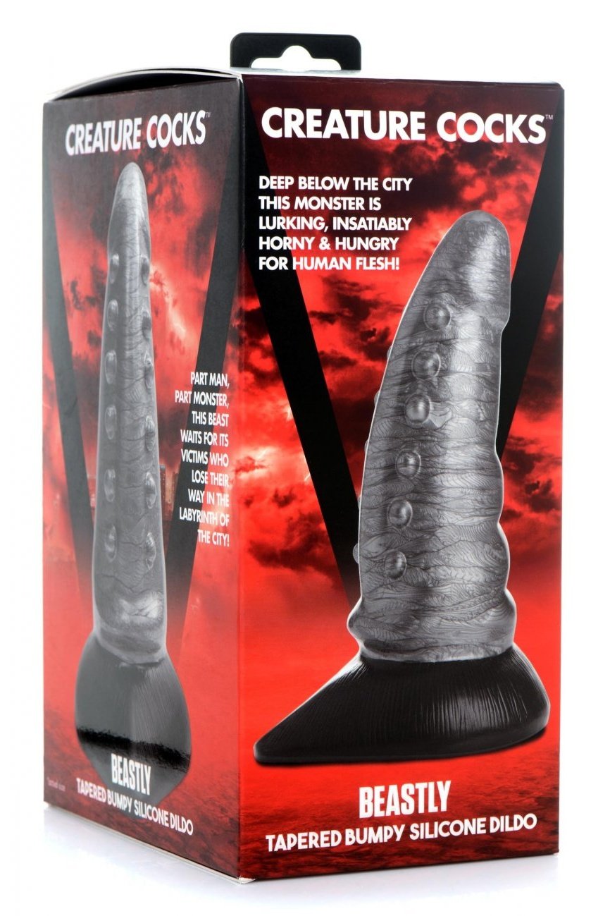 Beastly Tapered Bumpy Silicone Dildo Free Shipping