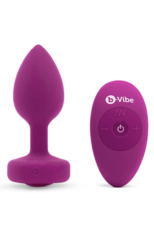VIBRATING JEWEL PLUG | S/M | FUCHSIA - Free Shipping