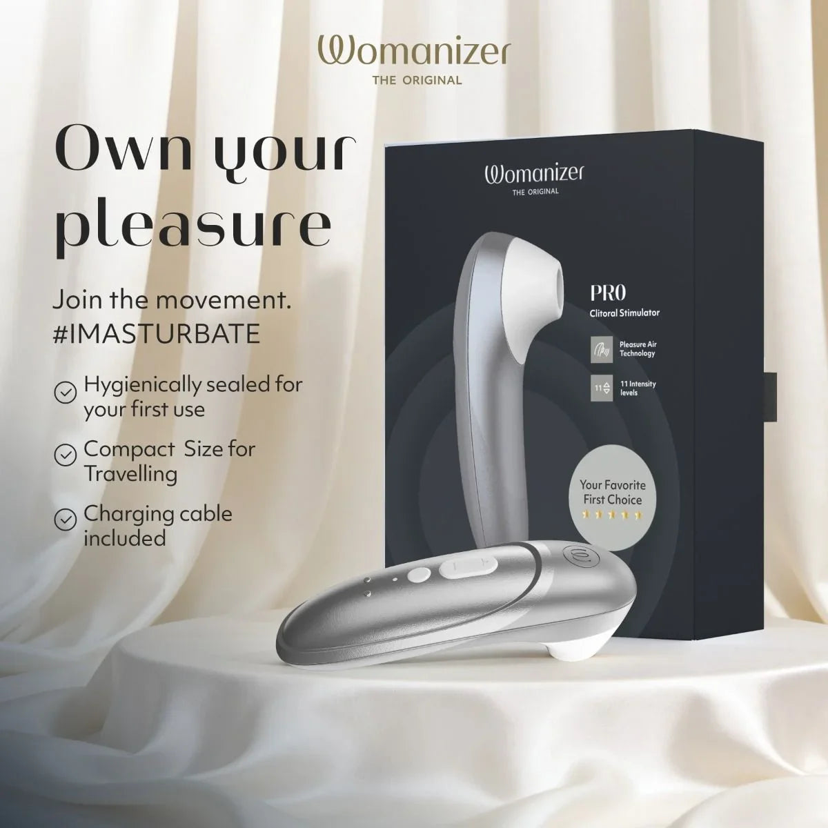 Womanizer Pro - Silver Grey - Sex Toy Clearance


