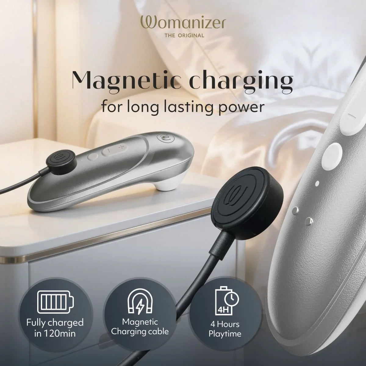 Womanizer Pro - Silver Grey - Sex Toy Clearance

