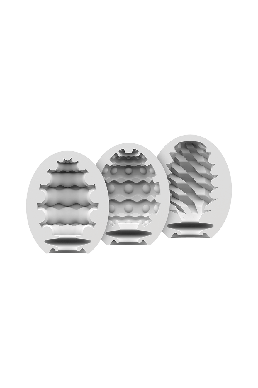 Masturbator Egg 3er Set (Riffle, Bubble, Fierce) Assorted - Free Shipping