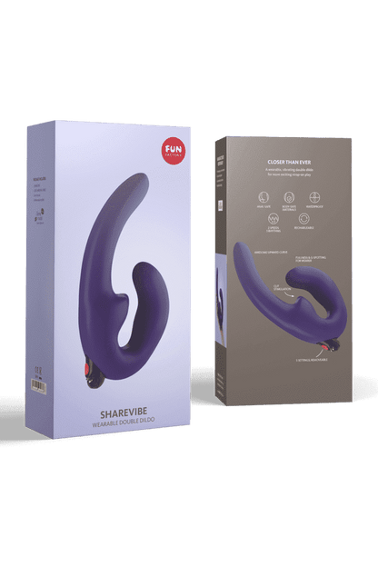 STRAPLESS DOUBLE DILDO DARK VIOLET free shipping - ToysZone.ca