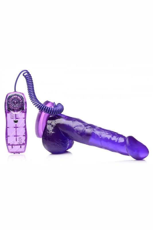 7.5 Inch Suction Cup Vibrating Dildo - Purple Free Shipping