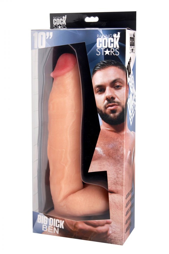 Raging Cockstars Big Dick Ben 10 Inch Realistic Dildo-Free Shipping