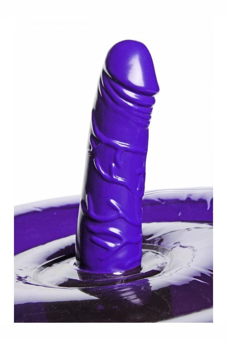 Sit-and-Ride Inflatable Seat with Vibrating Dildo - Purple free shipping - ToysZone.ca