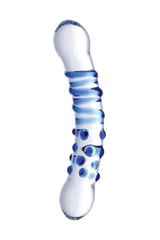 Blu Dual Ended Glass Dildo freeshipping - ToysZone.ca
