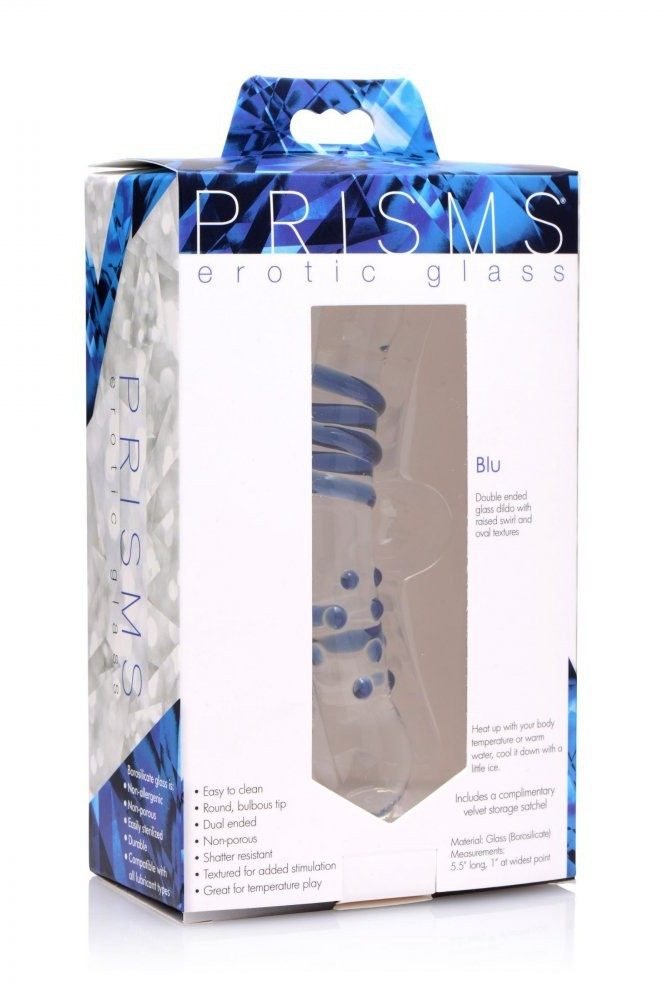 Blu Dual Ended Glass Dildo freeshipping - ToysZone.ca