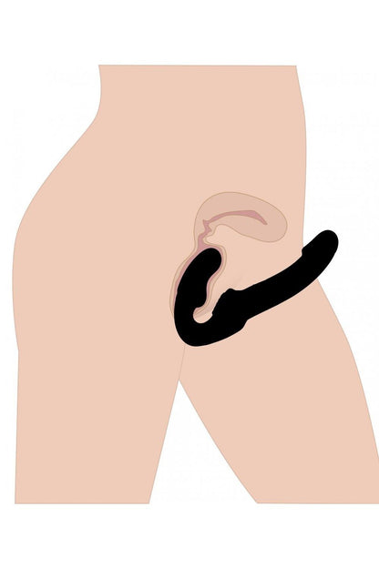 Evoke Rechargeable Vibrating Silicone Strapless Strap On - Black freeshipping - ToysZone.ca