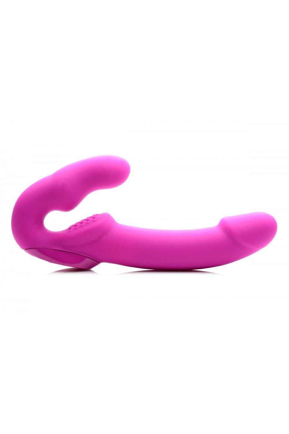 Evoke Rechargeable Vibrating Silicone Strapless Strap On - Pink freeshipping - ToysZone.ca