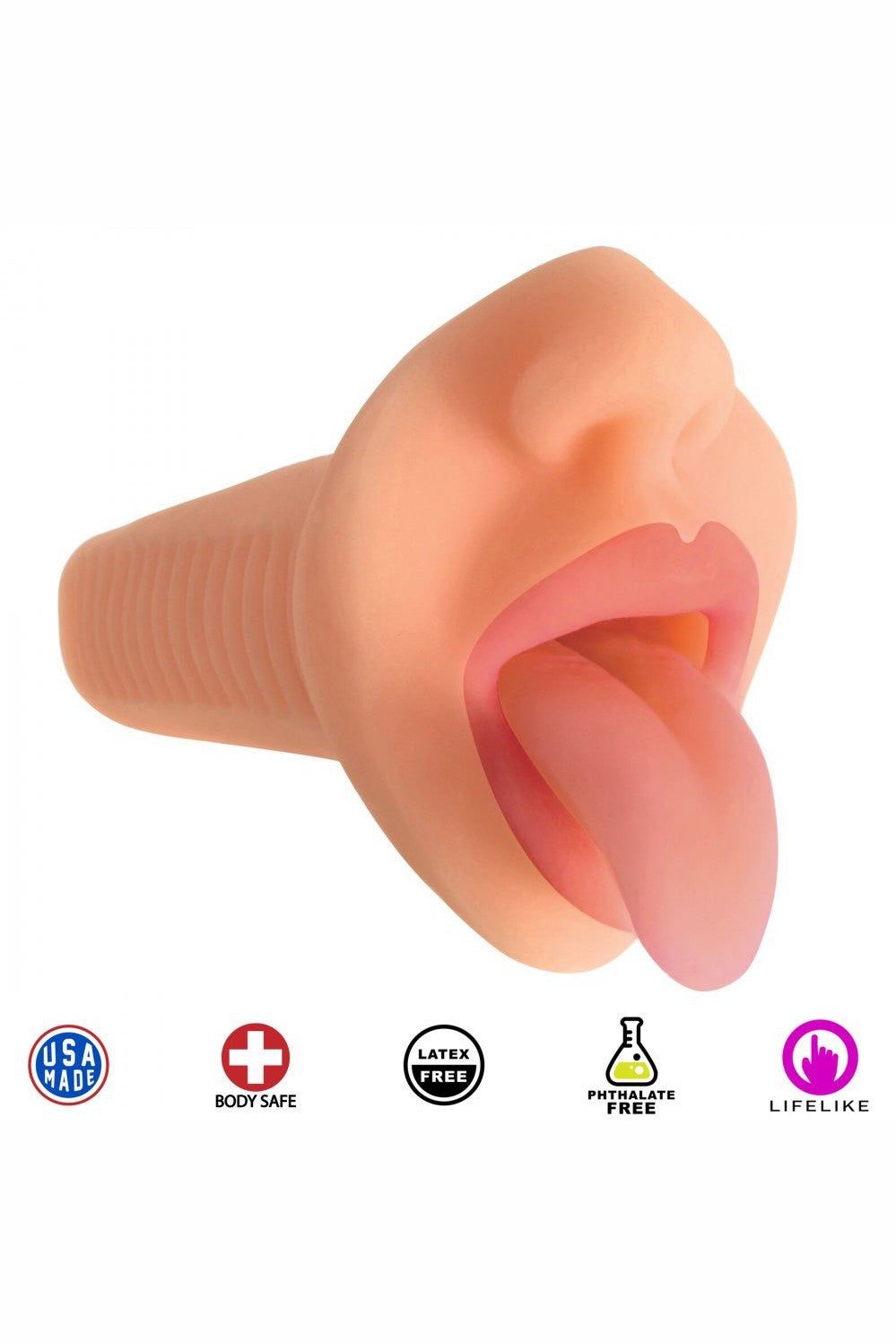 Mistress Courtney Vibrating Mouth Stroker- Flesh free shipping - ToysZone.ca