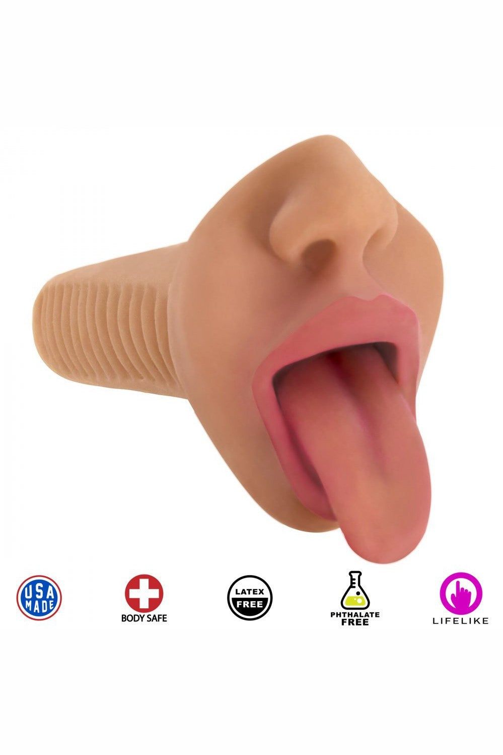 Mistress Selene Vibrating Mouth Stroker- Tan free shipping - ToysZone.ca