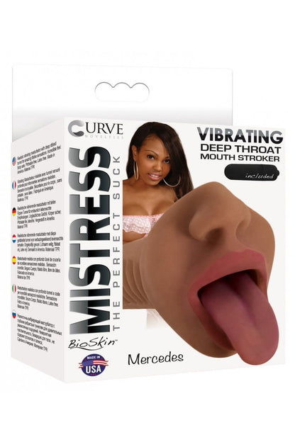 Mistress Mercedes Vibrating Mouth Stroker- Brown free shipping - ToysZone.ca