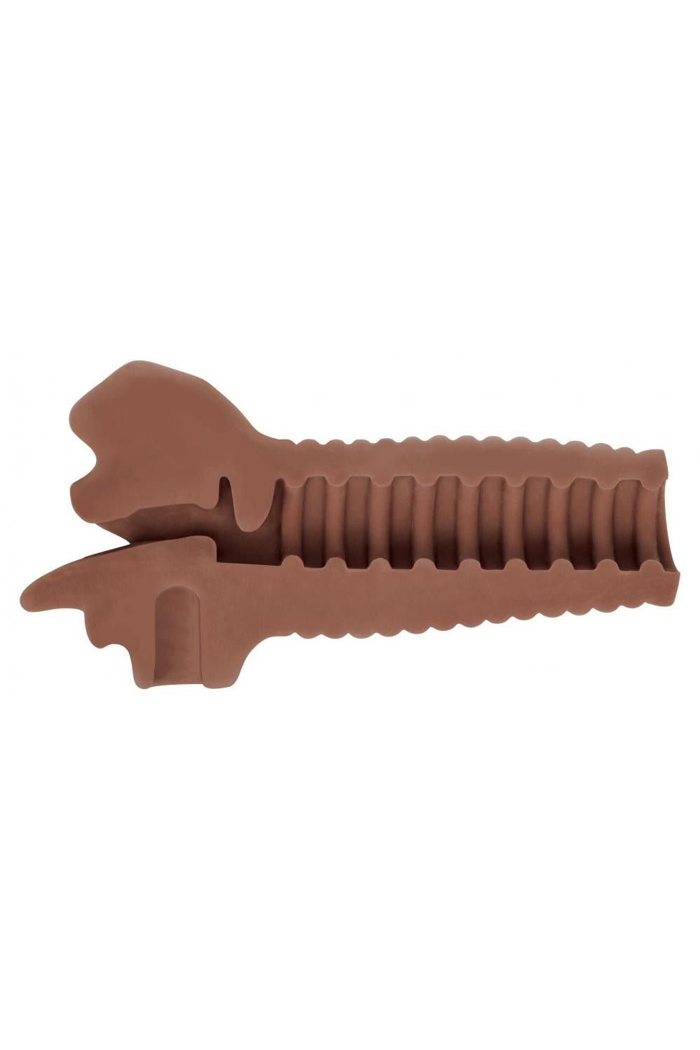 Mistress Mercedes Vibrating Mouth Stroker- Brown free shipping - ToysZone.ca