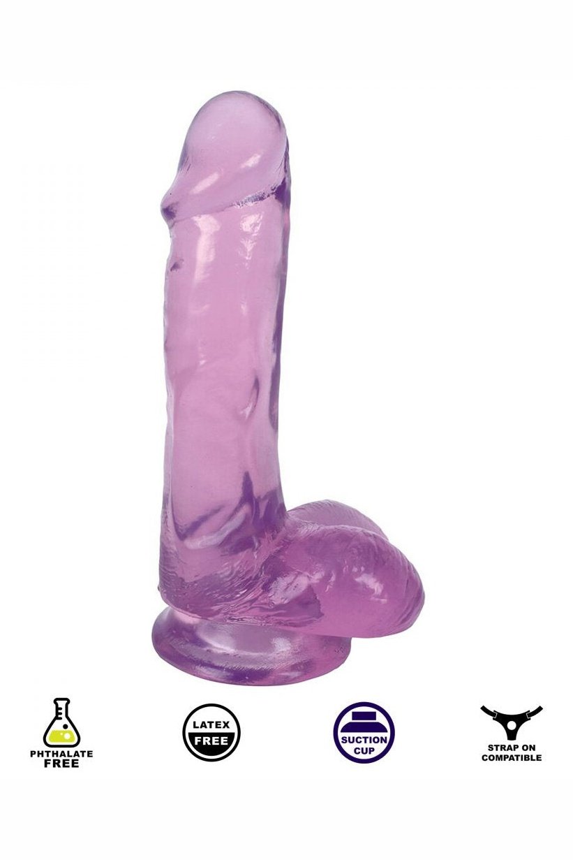 6 Inch Slim Stick with Balls Grape Ice Dildo Free Shipping