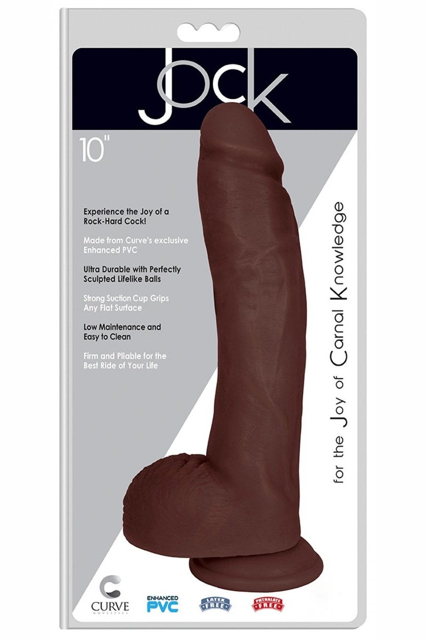 JOCK 10 Inch Dong with Balls Brown Free Shipping