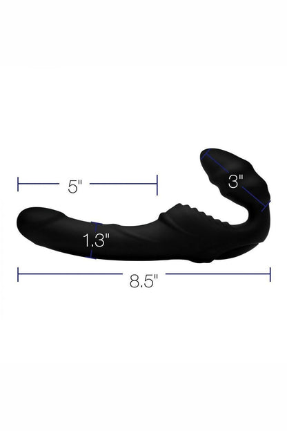 9X Vibrating Silicone Strapless Strap On with Remote Control freeshipping - ToysZone.ca