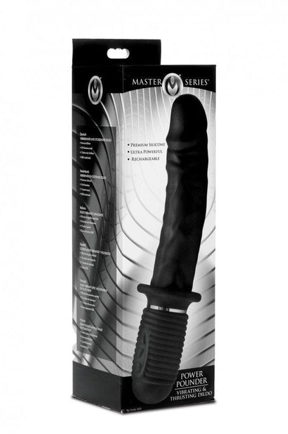 Power Pounder Vibrating and Thrusting Silicone Dildo - Black Free Shipping