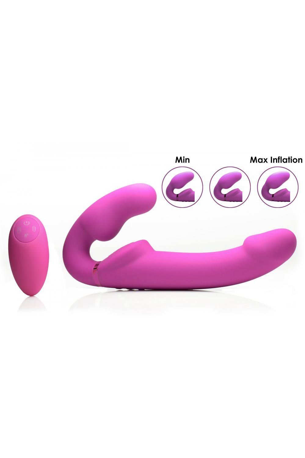 Worlds First Remote Control Inflatable Vibrating Silicone Ergo Fit Strapless Strap-On freeshipping - ToysZone.ca
