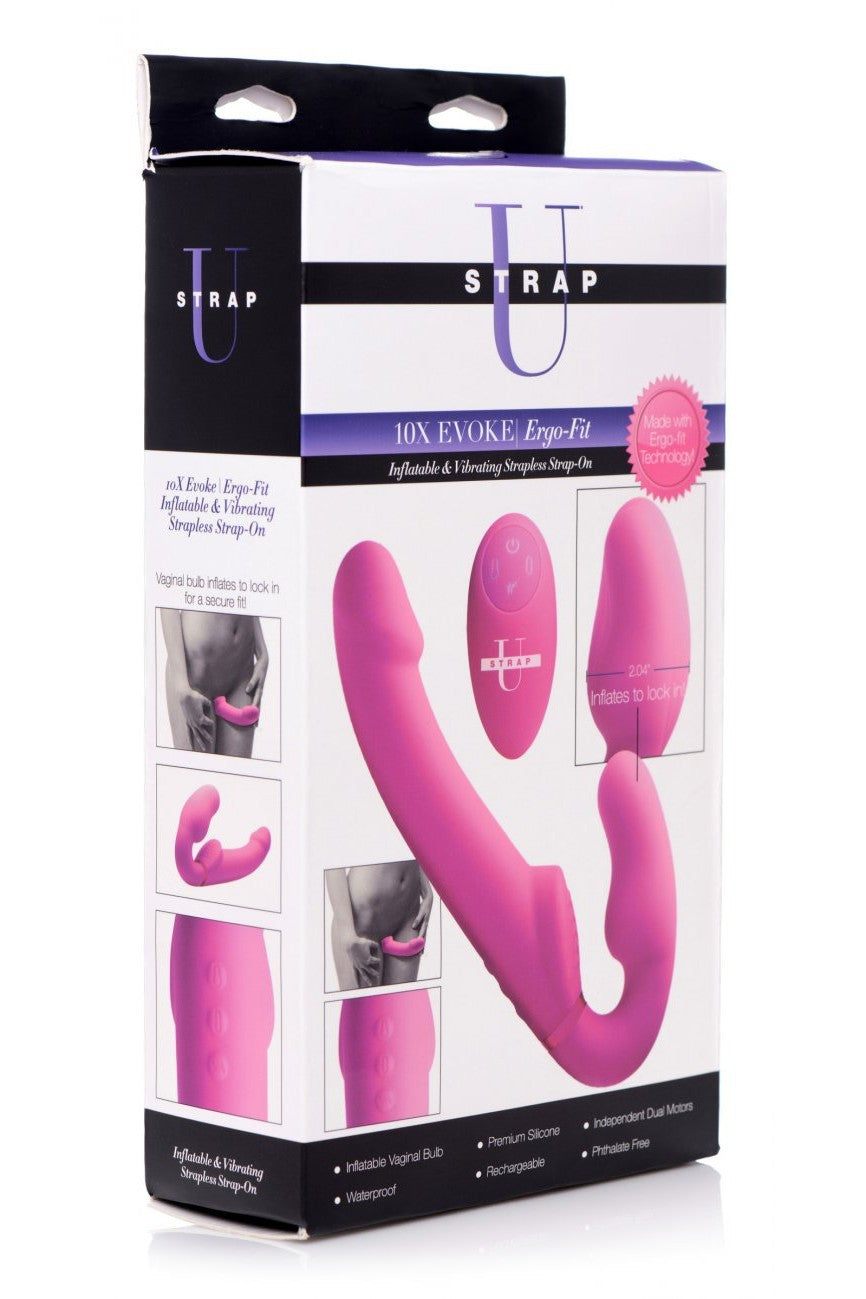 Worlds First Remote Control Inflatable Vibrating Silicone Ergo Fit Strapless Strap-On freeshipping - ToysZone.ca