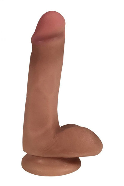 Easy Riders 6 Inch Dual Density Dildo With Balls - Tan Free Shipping