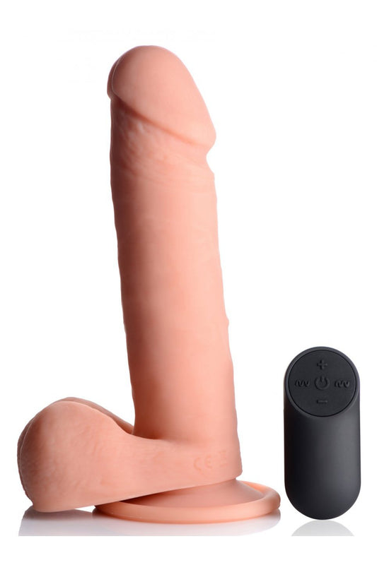 Big Shot Vibrating Remote Control Silicone Dildo with Balls - 8 Inch Free Shipping