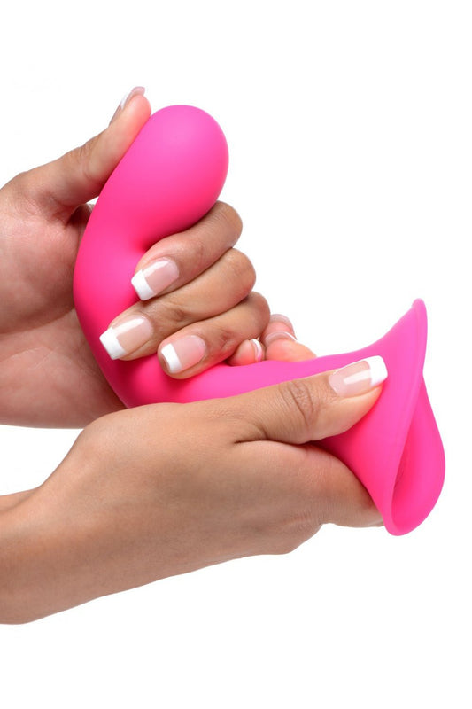 Squeezable Wavy Dildo - Pink Free Shipping