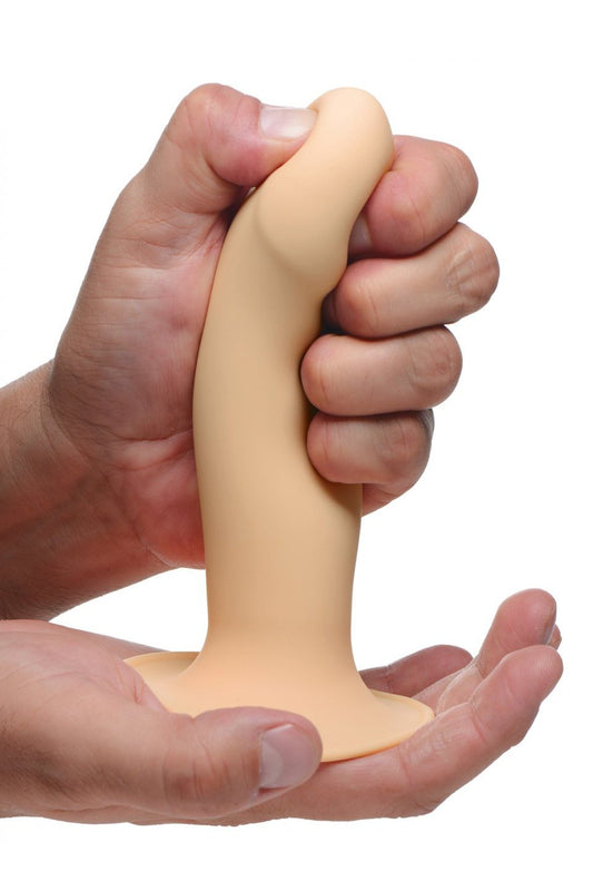 Squeezable Phallic Dildo - Beige Free Shipping