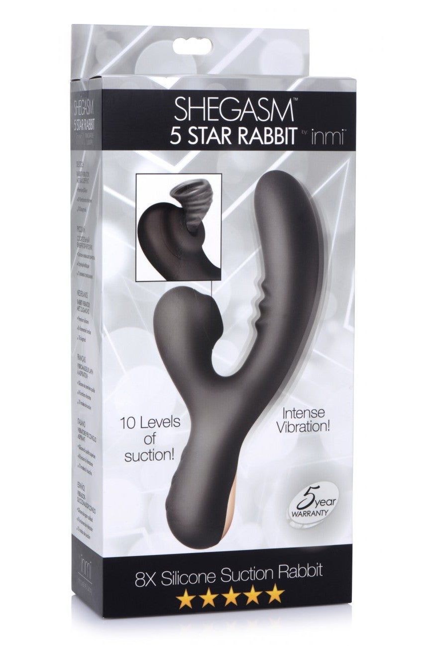 8X Silicone Suction Rabbit - Black freeshipping - ToysZone.ca