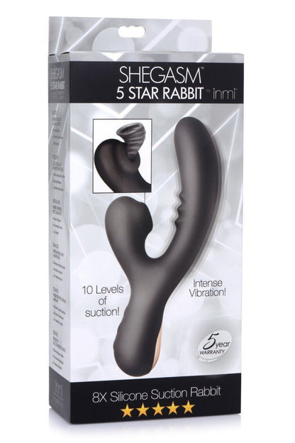 8X Silicone Suction Rabbit - Black freeshipping - ToysZone.ca