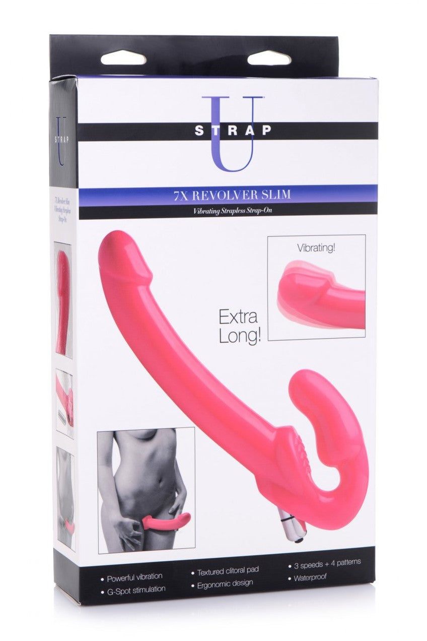 7X Revolver Slim 8 inch Vibrating Strapless Strap-on freeshipping - ToysZone.ca