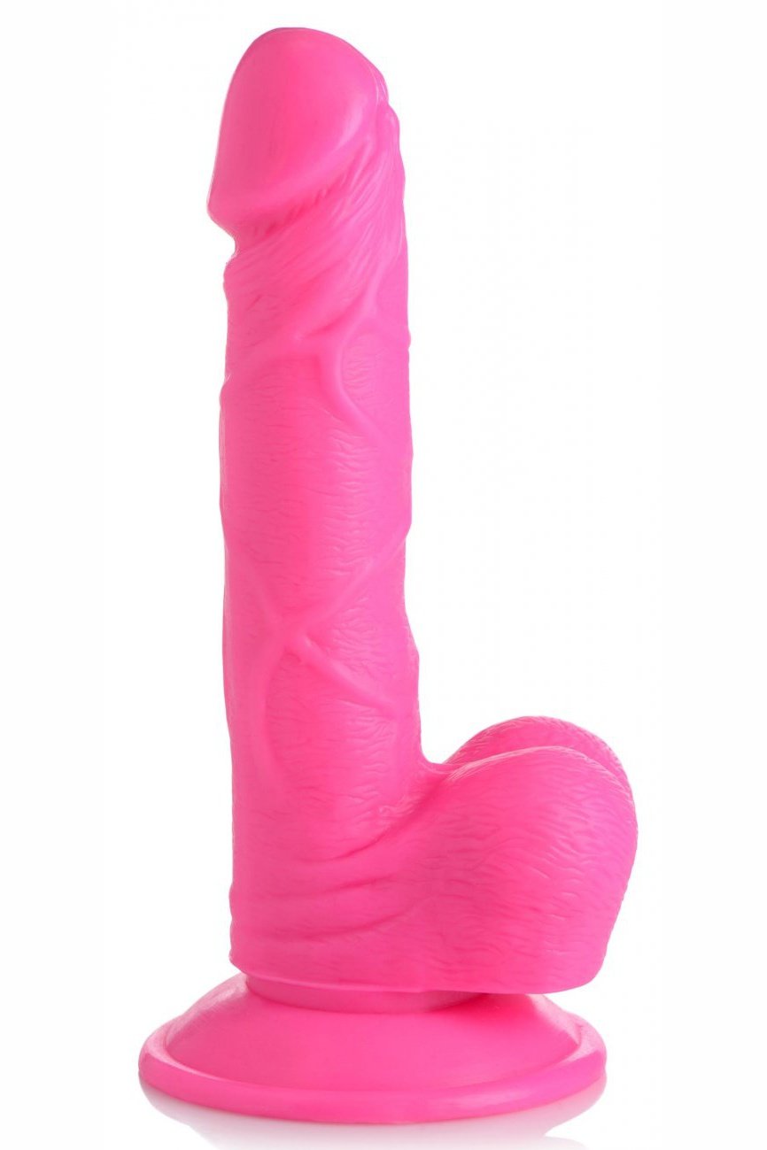 6.5 Inch Dildo with Balls - Pink Free Shipping