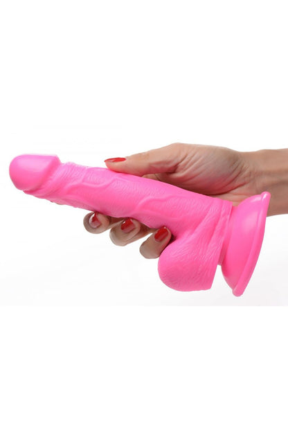 6.5 Inch Dildo with Balls - Pink Free Shipping