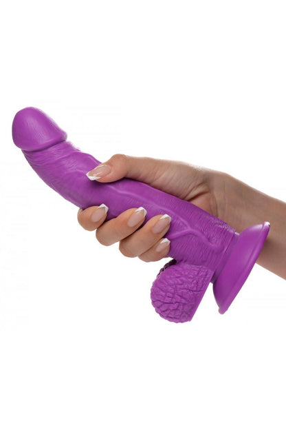 7.5 Inch Dildo with Balls - Purple Free Shipping