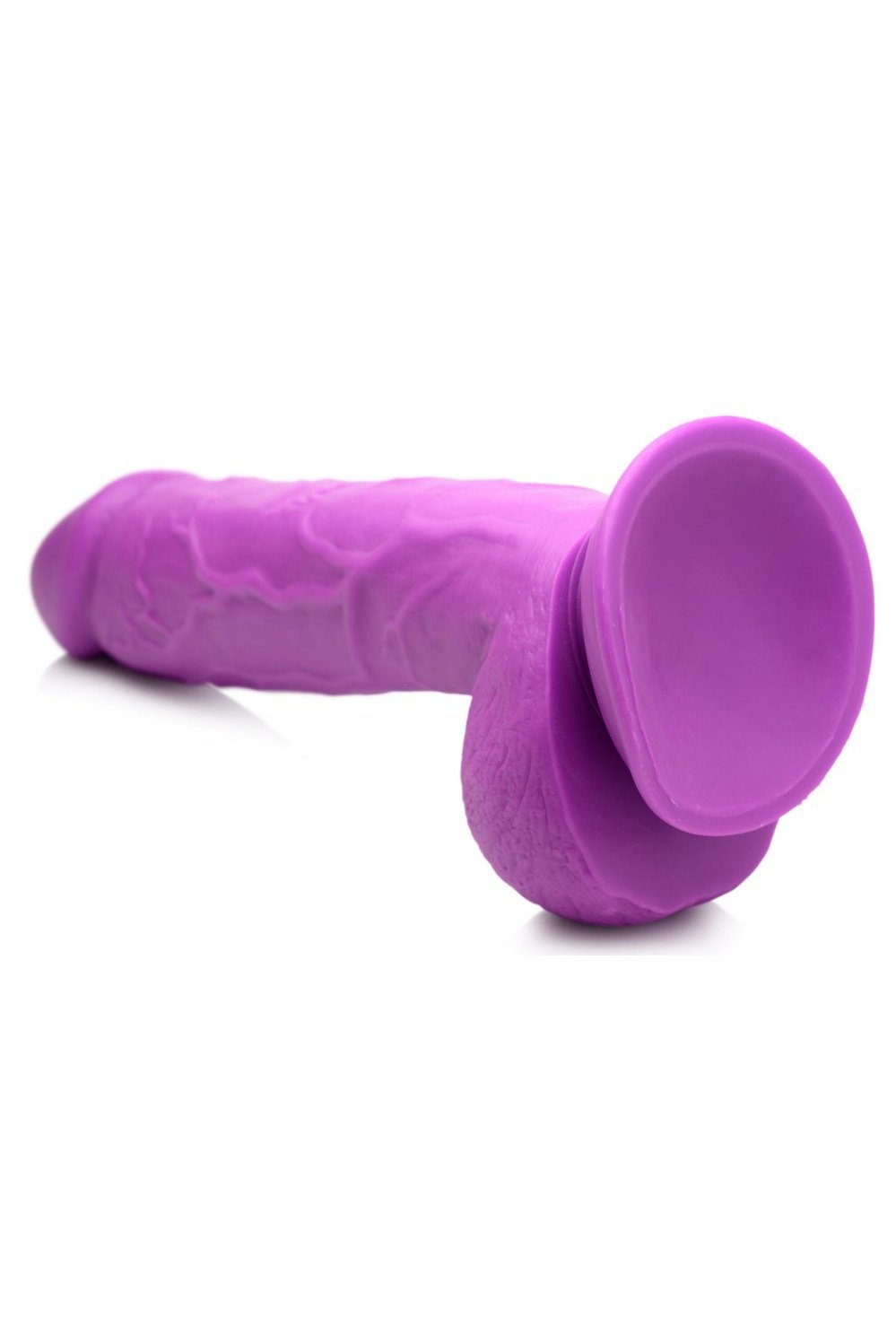 8.25 Inch Dildo with Balls - Purple Free Shipping