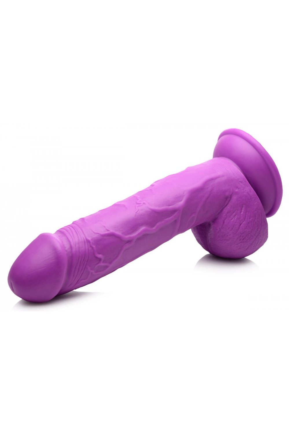 8.25 Inch Dildo with Balls - Purple Free Shipping