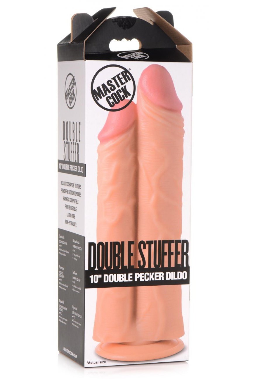 Double Stuffer 10 Inch Dildo - Light Free Shipping