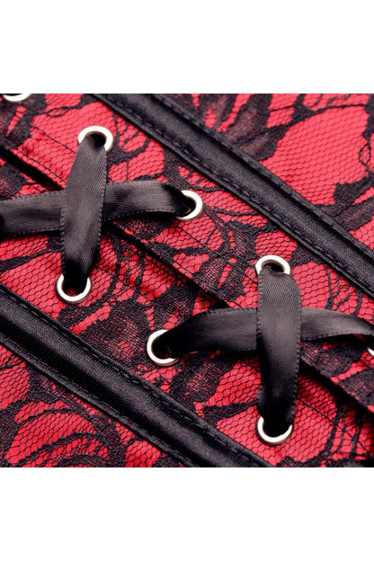 Scarlet Seduction Lace-up Corset and Thong - Large Free Shipping
