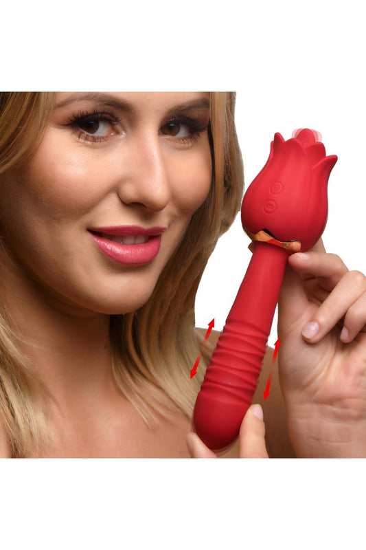 Racy Rose Thrusting and Licking Rose Vibrator Free Shipping