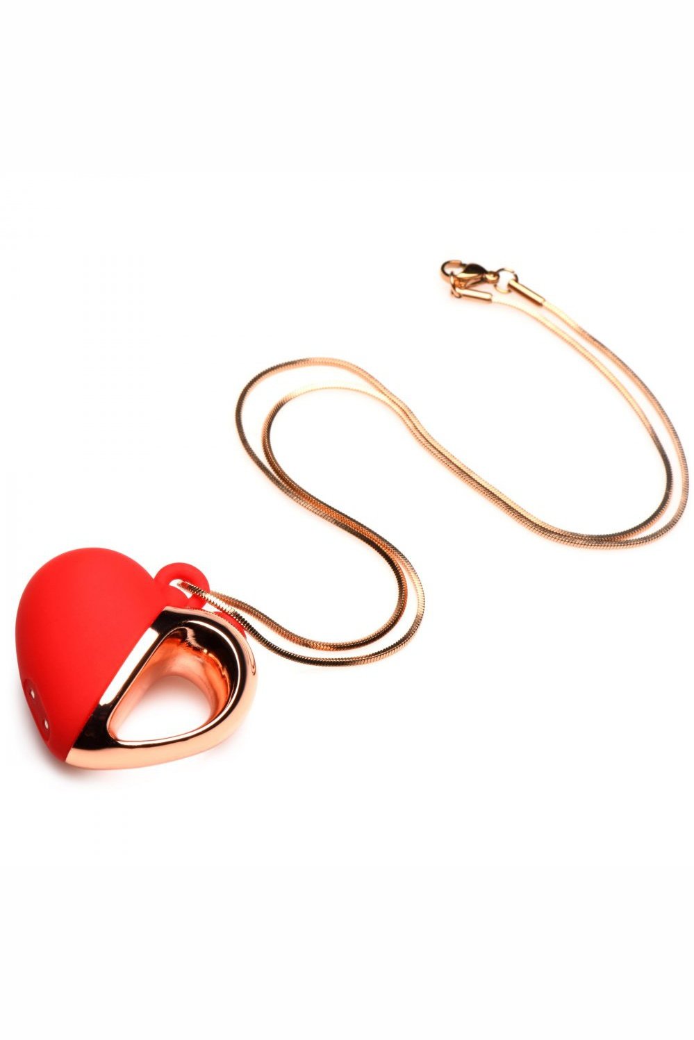 10X Vibrating Silicone Heart Necklace Free Shipping