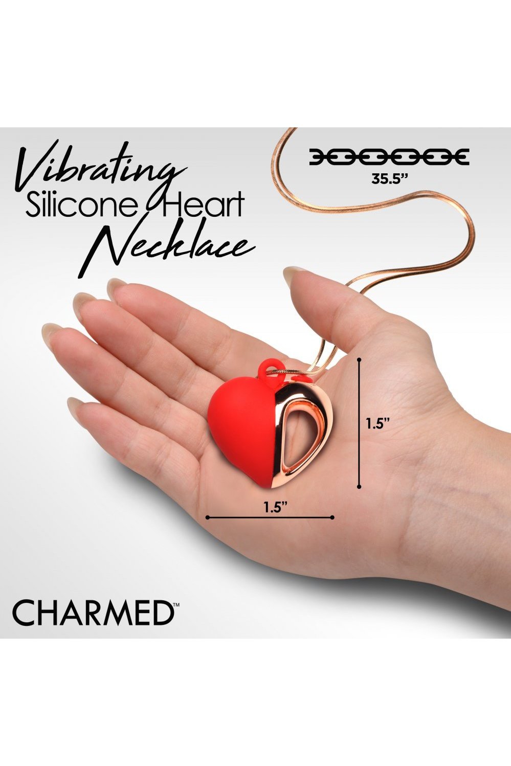 10X Vibrating Silicone Heart Necklace Free Shipping