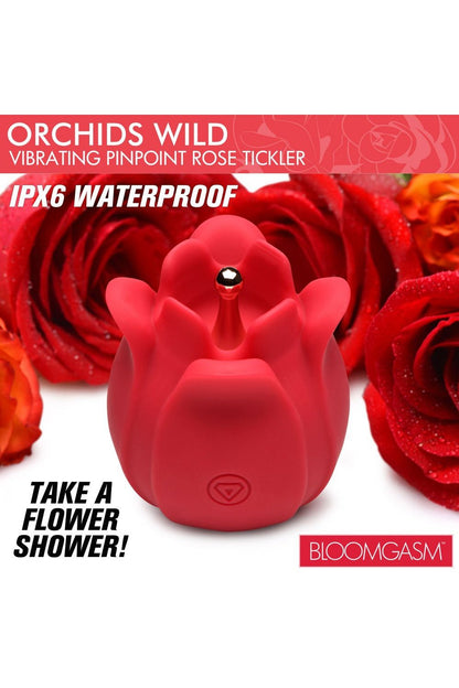 Orchids Wild Vibrating Pinpoint Rose Tickler Free Shipping