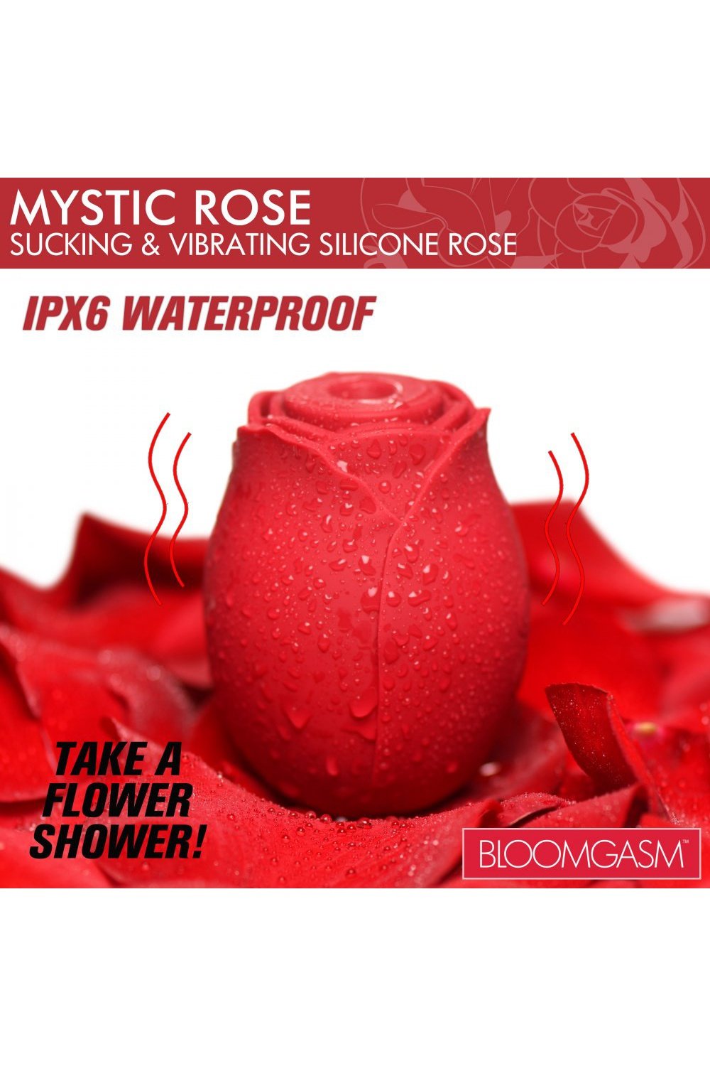 Mystic Rose Sucking and Vibrating Silicone Rose Free Shipping
